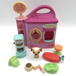 Littlest Pet Shop Doggie Diner Original #140 Golden Retriever with accessories